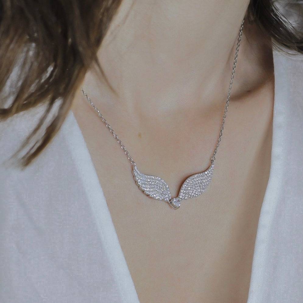 Heart & Angel Wings Necklace